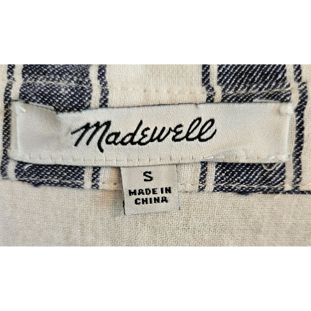 Madewell Woman Size S Shirt Dress Linen Blend Lace Up Lined Classic Preppy - Picture 6 of 8